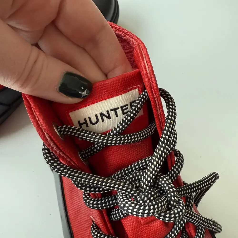 Hunter x Target • Dipped Red Canvas High Top Sneakers